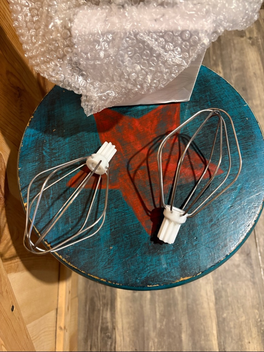 Universal Stainless Steel Whisk Attachments - White Hub (Pair)